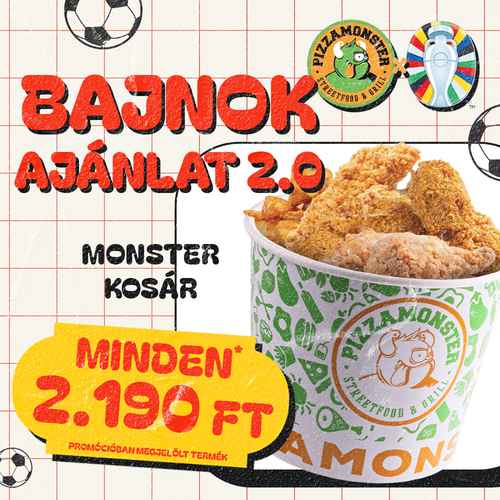PizzaMonster - Monster kosár - Streetfood bucket - Online rendelés