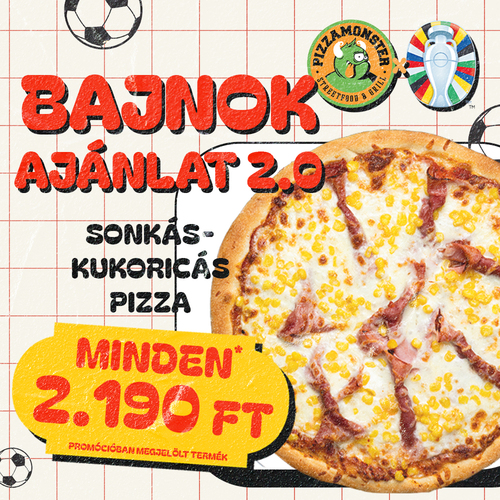 PizzaMonster - Sonkás-kukoricás pizza - Pizza - Online rendelés
